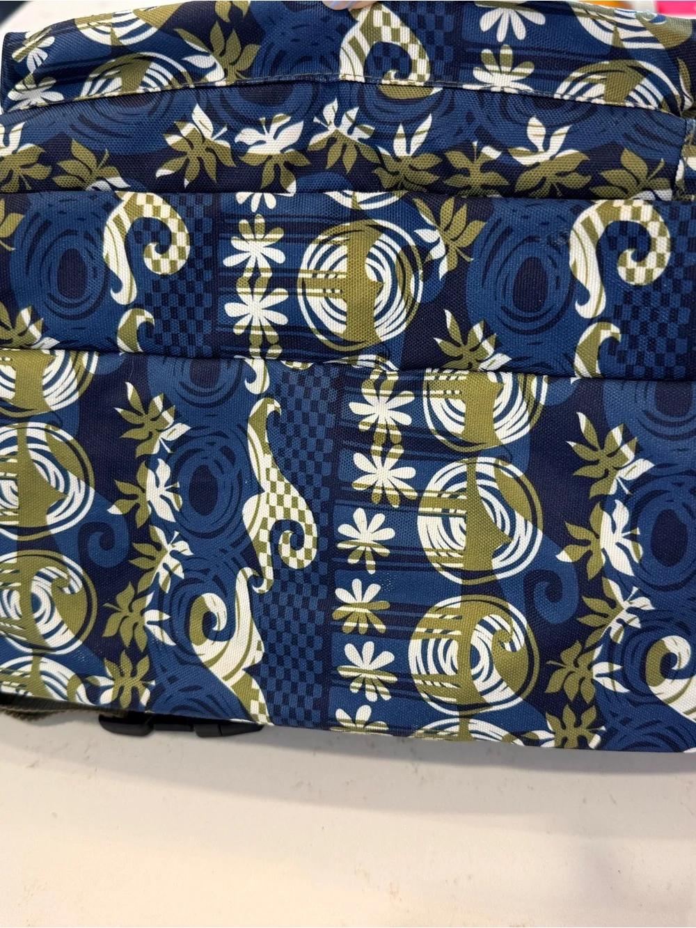 L.L. Bean Deluxe Book Pack Backpack Blue Hawaiian Wave Floral Print 0CWC7